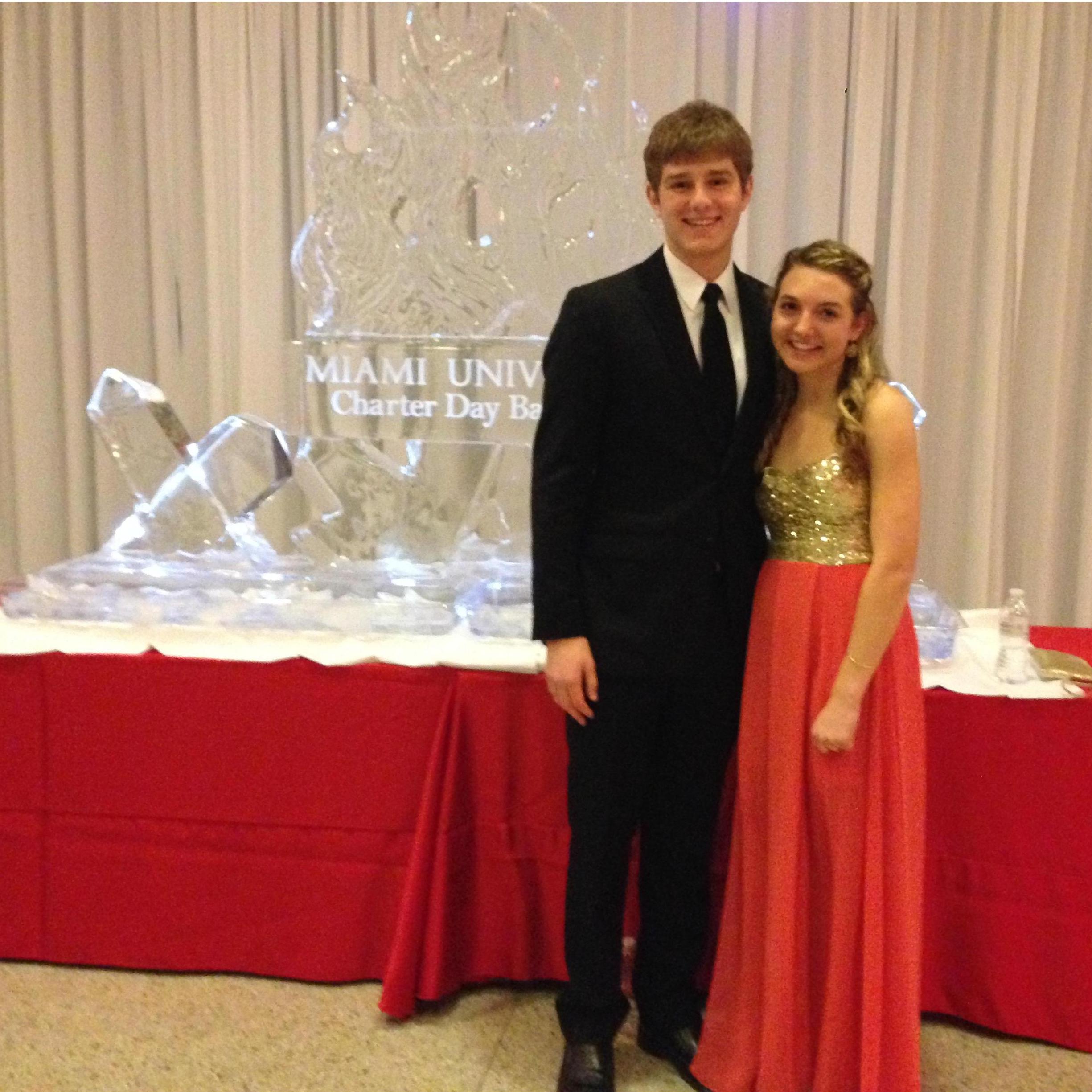 After unofficially dating for months, Justin and Mattie decided Charter Day Ball at Miami on February 21st, 2015 was their anniversary date.