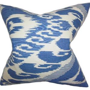 Ikat Pillow, Blue Linen - Decorative Pillows - Decorative Accents - Decor | One Kings Lane
