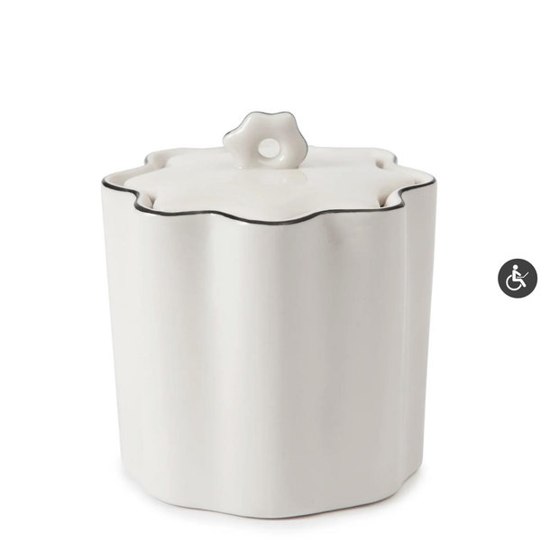 Le Marais Bath Accessories - Black Trim Cotton Jar