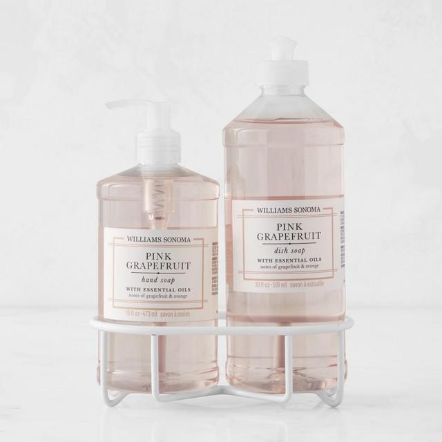 Williams Sonoma Pink Grapefruit Hand Soap & Dish Soap 3-Piece Kitchen Set, Matte White