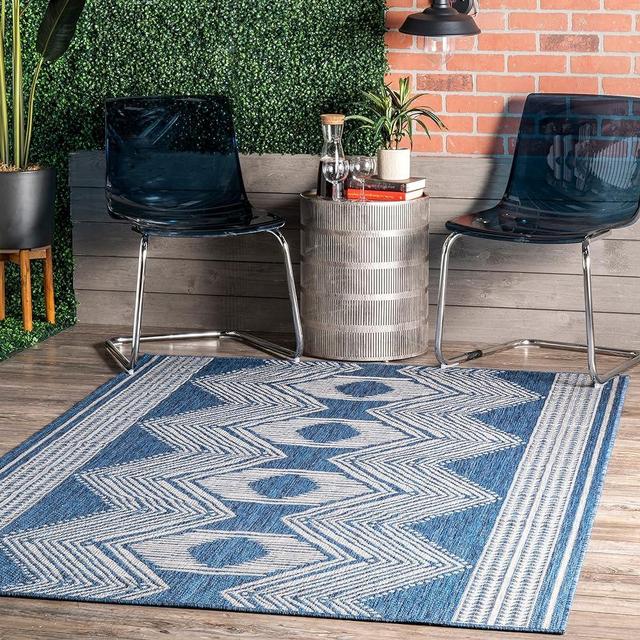 nuLOOM Ranya Tribal Indoor/Outdoor Area Rug, 4x6, Blue