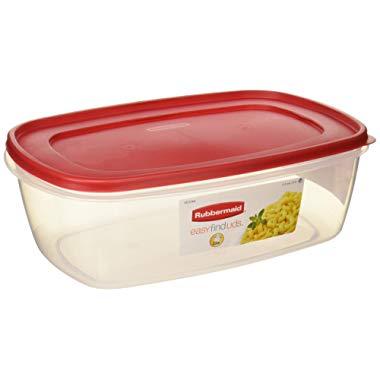 Rubbermaid 7J71 Easy Find Lid Square 9-Cup Food Storage Container and Lid  (Pack