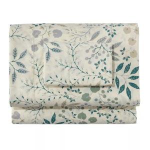 280-Thread-Count Pima Cotton Percale Sheet Set, Print. Color: Cream/Floral, Size: King