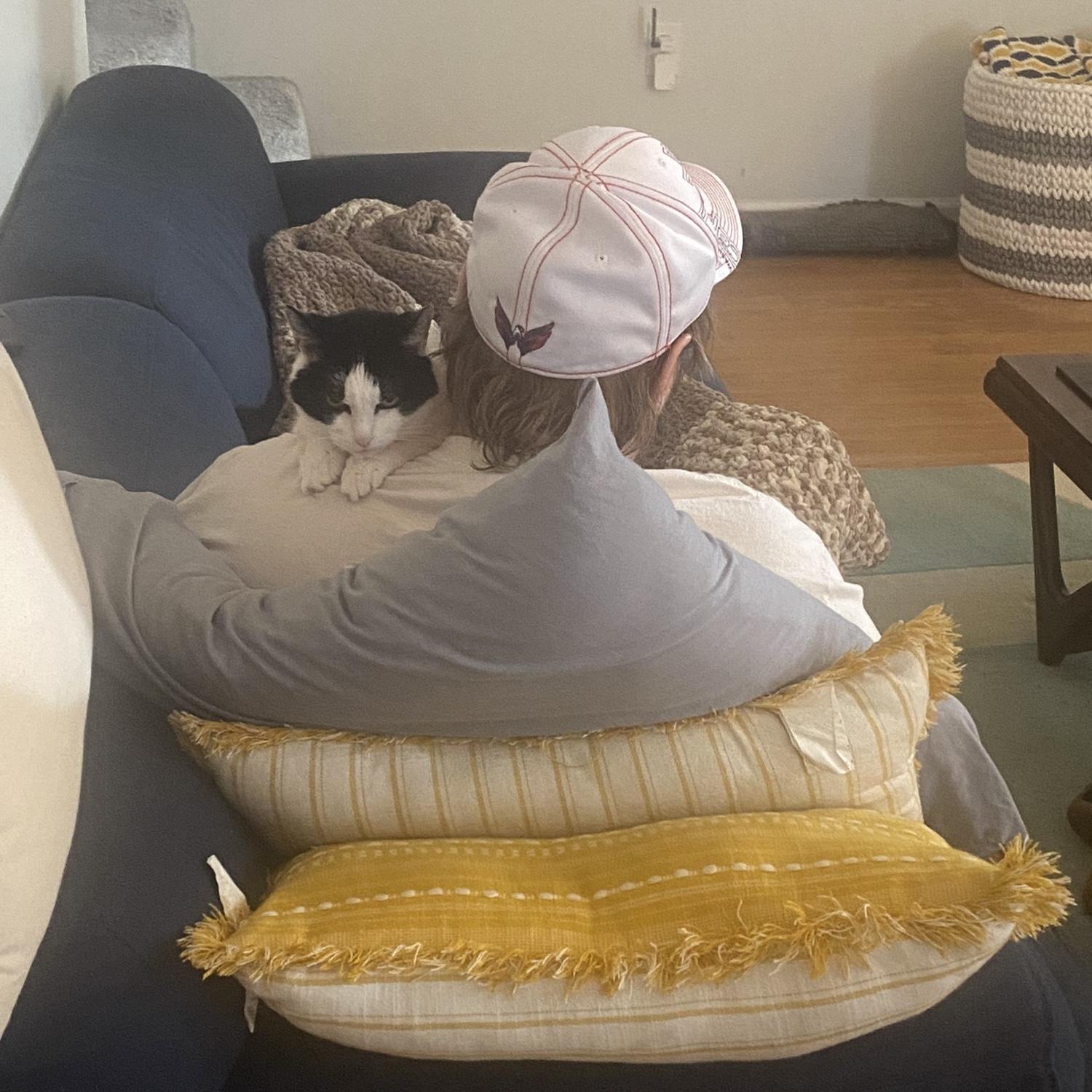 It’s pretty common to catch her cuddling with Chris!