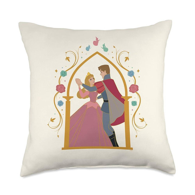 Disney Princess Sleeping Beauty 65th Anniversary Love Dance Throw Pillow