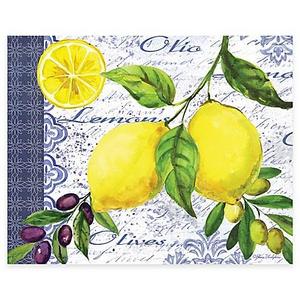 Lemons & Olives 12-Inch x 15-Inch Glass Cutting Board