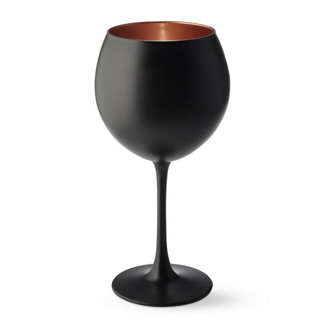 Black Matte & Copper Wine Glasses, Set of 4