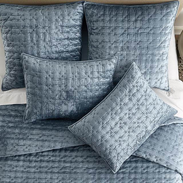 King Margot Slubby Velvet Quilted Bedding