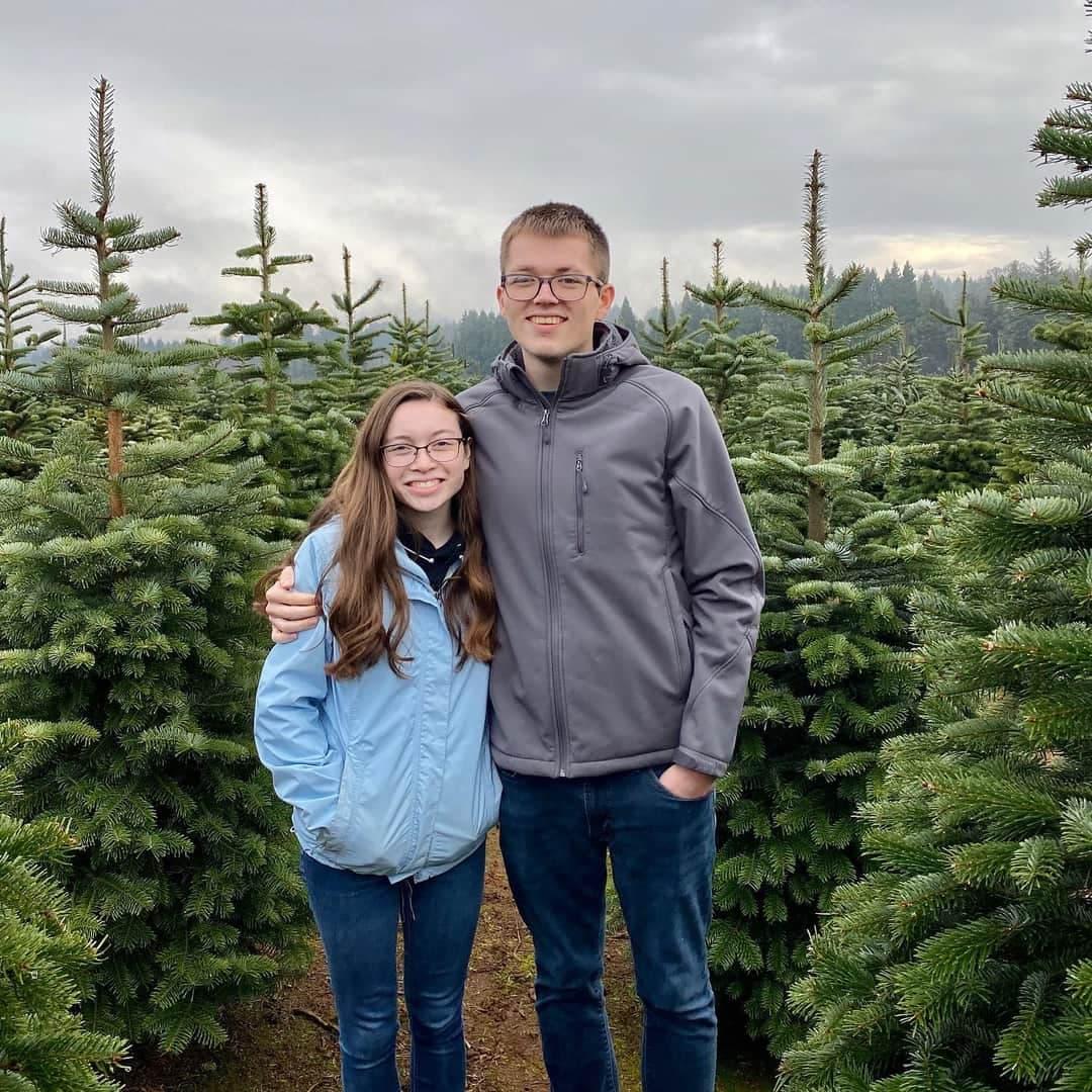 Christmas tree hunting with Garret's family in December 2019!