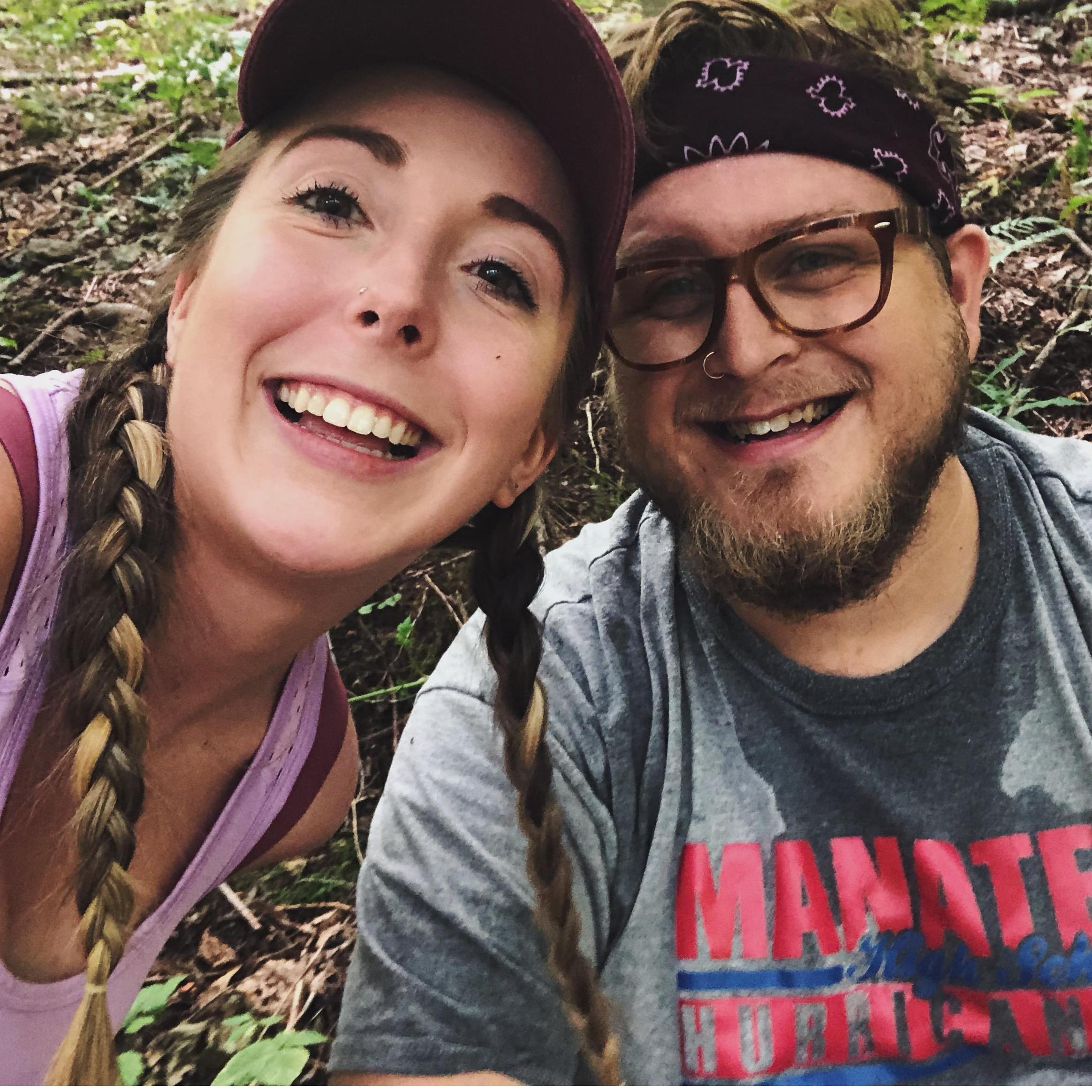 First picture together on a very sweaty hike!!