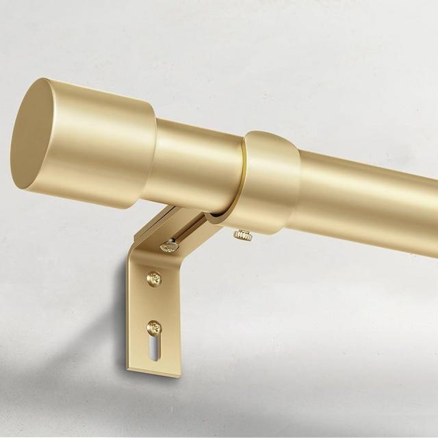 IFELS Heavy Duty Curtain Rods for Windows 48 to 84 Inch, 1 Inch Gold Curtain Rods for Outdoor Patio, Farmhouse, Bedroom, Kitchen, Living Room, Adjustable Easy Install Curtain Rods (Gold,30"-90"-1Pack)