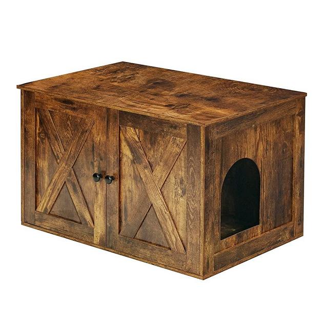 Dwanton Litter Box Enclosure, Cat Litter Box Furniture Hidden, Litter Box Furniture, Cat Washroom End Table, Wooden Cat House, Fit Most of Litter Box, Nightstand, 31.5 x 20.9 x 19.7 Inches