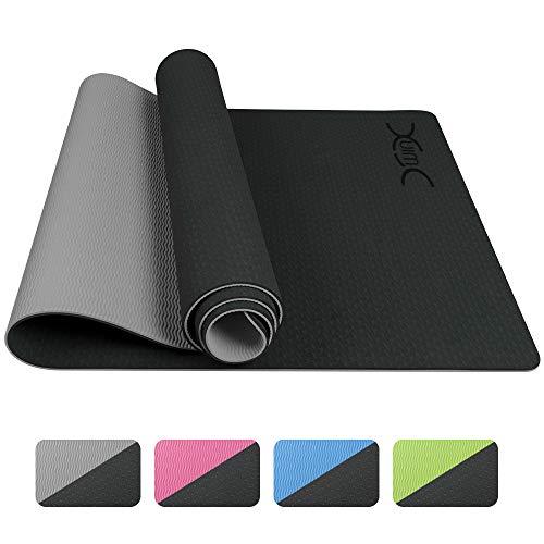 YXwin Yoga Mat, Classic 1/4 Inch Thick, Non Slip Pro Yoga Mat, Eco Friendly Exercise & Fitness Mat with Carrying Strap - for All Types of Yoga, Pilates & Floor Workouts (72" x 26" x1/4")