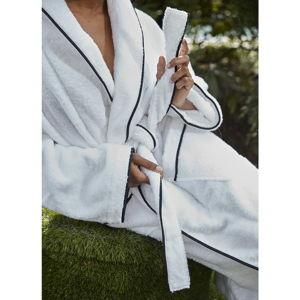 Cairo Robe - White & Black - Extra Large