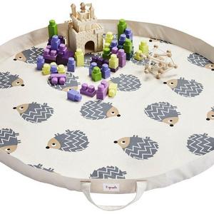 3 Sprouts Play Mat Bag, Hedgehog, Grey