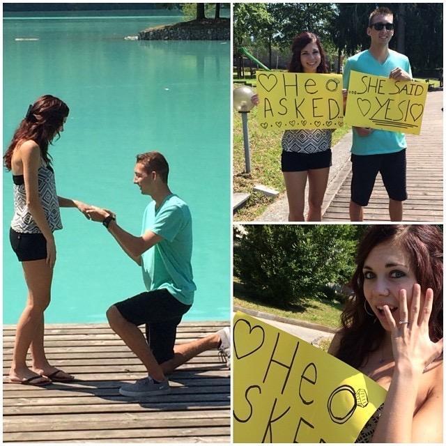 He asked... She said yes! Proposal at Lake Barcis in Italy. 2014