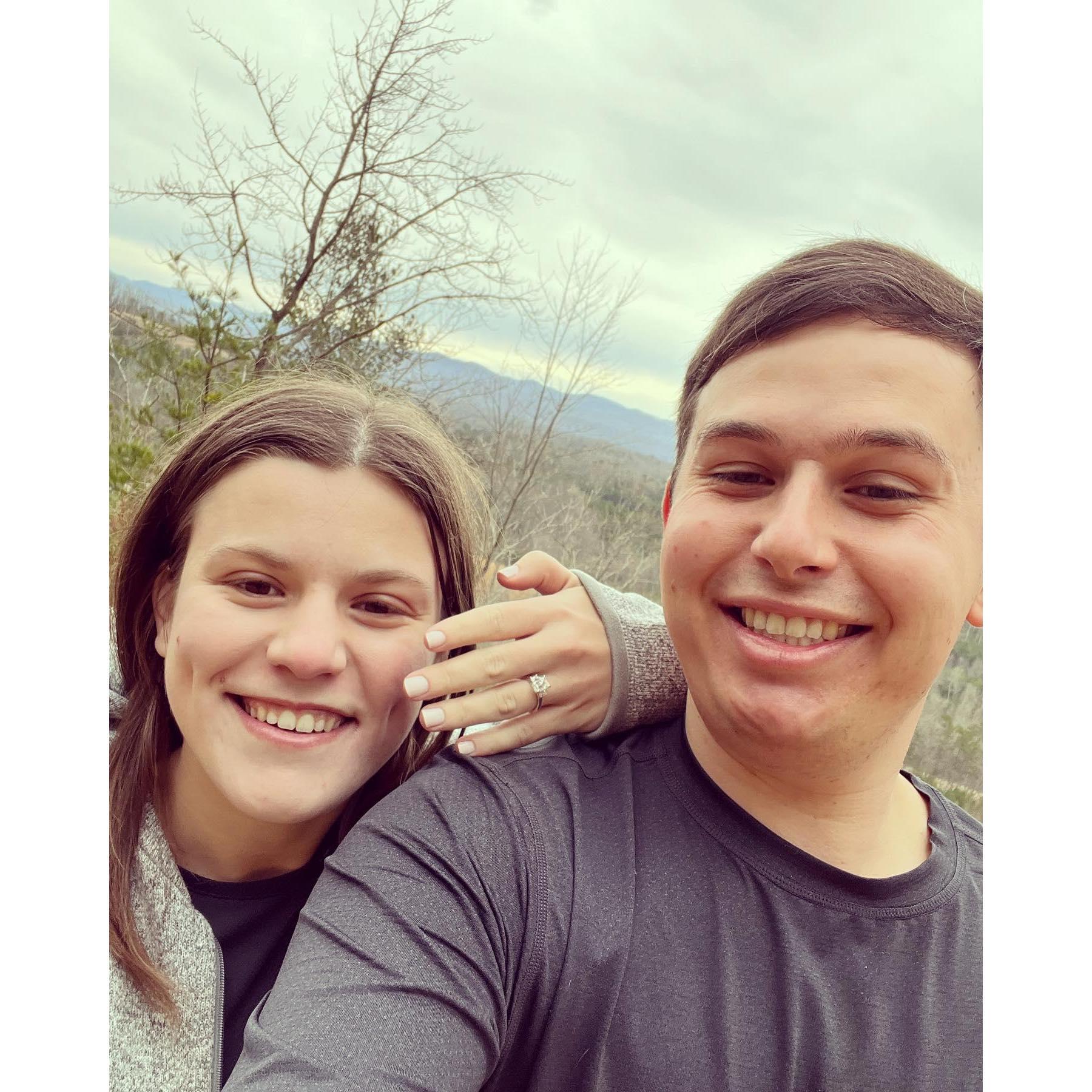 Moments after Griffin proposed!