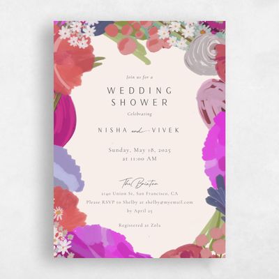 Fuchsia, Pink Wedding Wedding Shower Invitation - Chesley Portrait