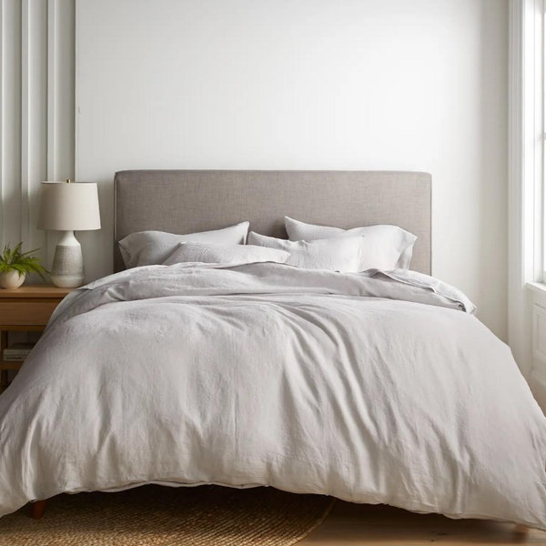 European Linen Duvet Cover in Light Grey