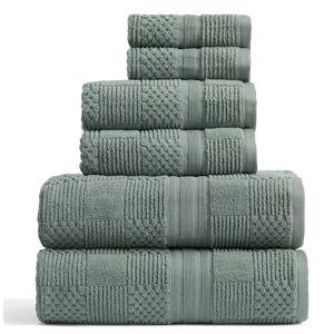 Springtree Home 100% Cotton Bathroom Towel Set | 6 Piece Set - Green Bath Towels