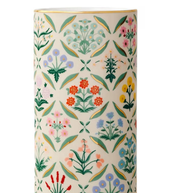 RIFLE PAPER CO. Estee Porcelain Vase for Room and Home decor, Brighten Up a Living Room, Kitchen Table, or Farmhouse, Large Vase for Tabletop Centerpieces or Bookshelves