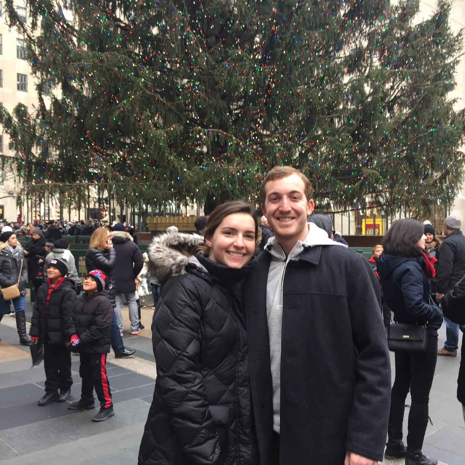 What started a years-long tradition of doing a holiday NYC walk and getting a picture at the Rockefeller Christmas Tree (2017)