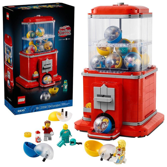LEGO Ideas Minifigure Vending Machine Building Set for Adults - Creative Office Decor or Home Book Shelf Display - Capsule Dispensing Toy - Nostalgic Gift for Men and Women, 18+ - 21358