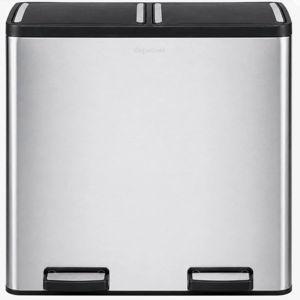 Extra Large Dual Trash & Recycling Bin, 18.5 Gallon (70L) Stainless Steel Step-On Kitchen Garbage Can, 2 Removable Inner Buckets, Soft-Close Lid, Fingerprint-Resistant, Heavy-Duty Design - Stainless Steel