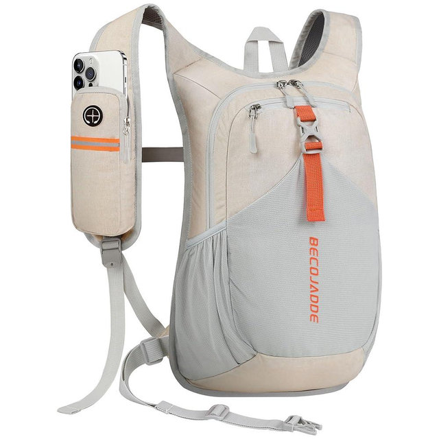 BECOJADDE 20L Small Hiking Backpack for Men Women Foldable Packable Back Pack Ultralight Hiking Daypack for Travel Camping Outdoor, Beige