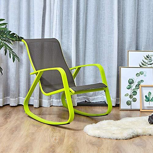 Grand patio Modern Swing Rocking(Rock) Chair Glider with Lemon Green Aluminum Frame, Indoor Bedroom/Outside Style