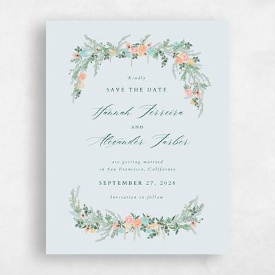 Ice, Blue Wedding Save the Date - Dinan Portrait