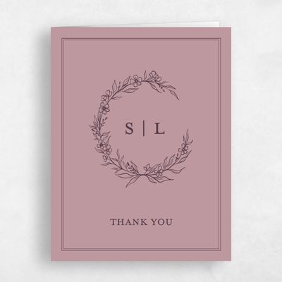 Dusty Rose, Pink Wedding Thank You - Goundry Wreath