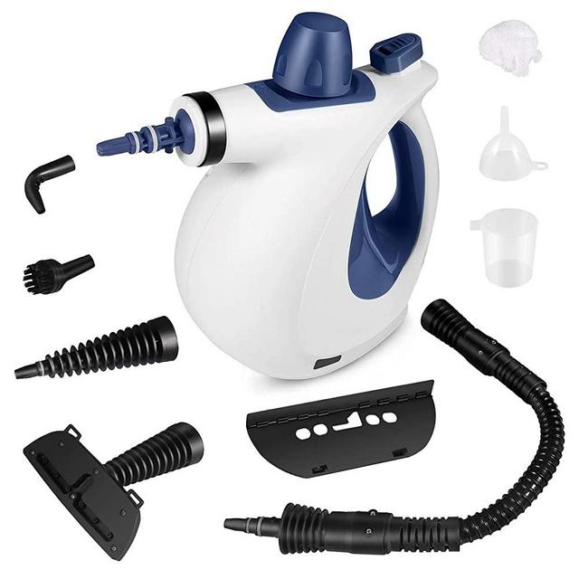 Handheld Pressurized Steam Cleaner with 9-Piece Accessory Set - Multi-Purpose and Multi-Surface All Natural, Chemical-Free Steam Cleaning for Home, Auto, Patio, More