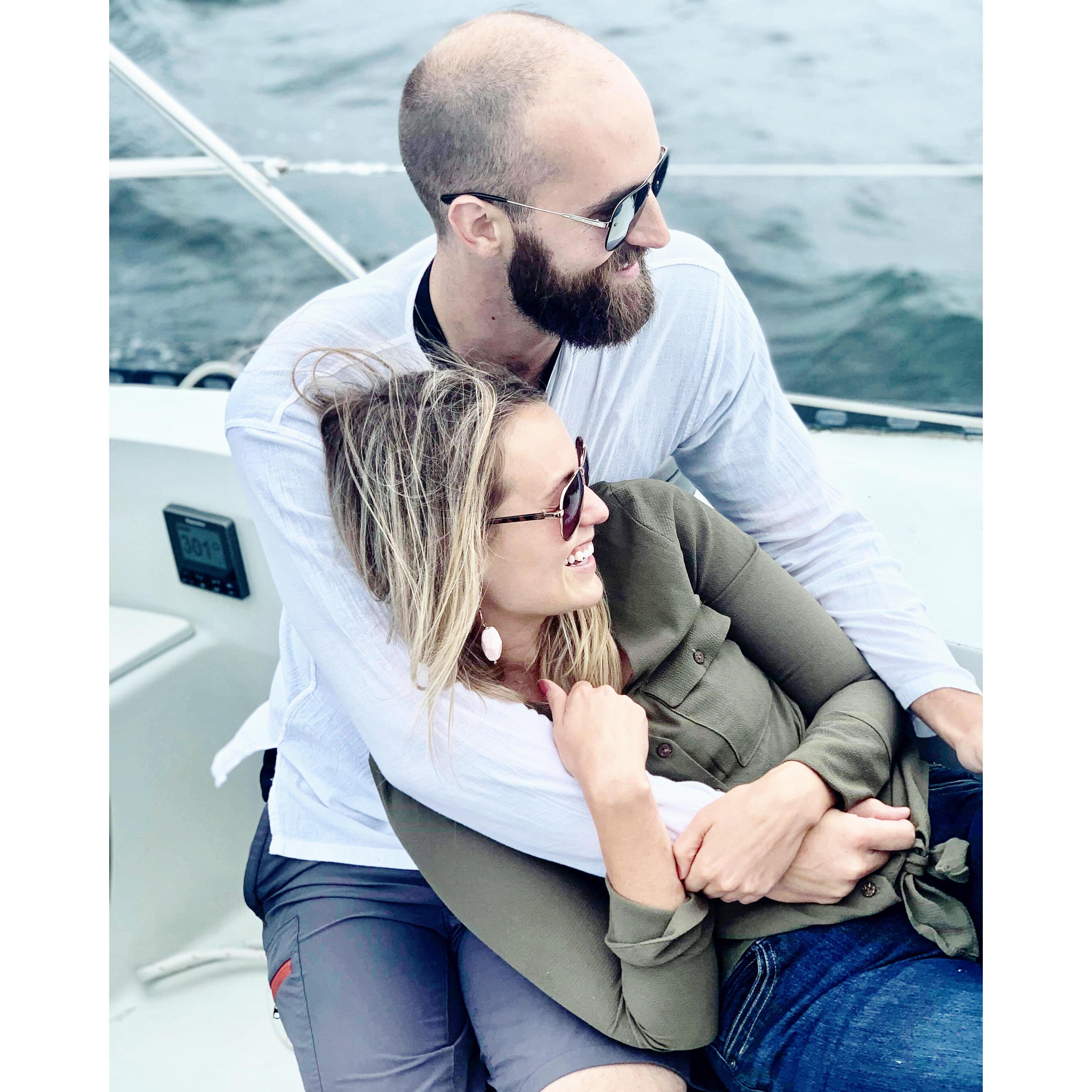"I'm on a boat, 
everybody look at me because I'm sailing on a boat,
I'm on a boat, I'm on a boat,Take a good hard look at the m*****f***ing boat."
