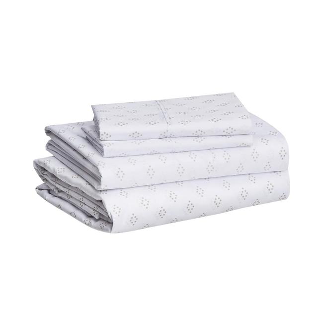 Amazon Basics Lightweight Super Soft Easy Care Microfiber Bed Sheet Set with 14” Deep Pockets - Queen, Taupe Diamond