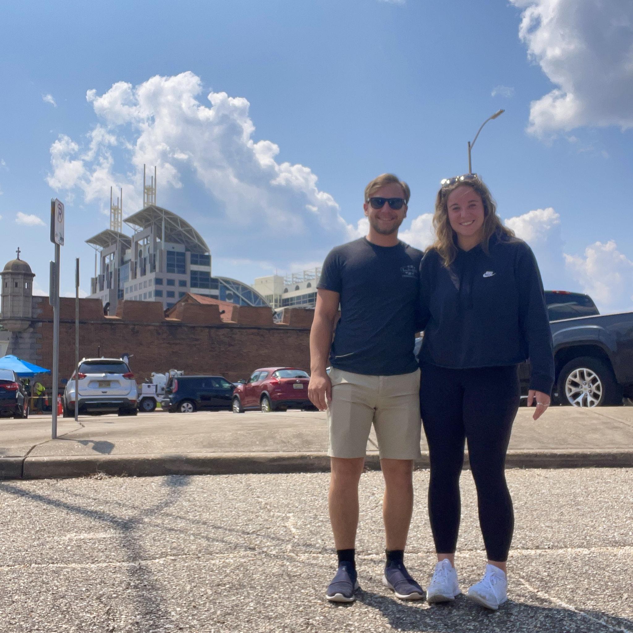 Not a great bakcground, but a very memorable road trip across the country after being stranded by a hurricane!