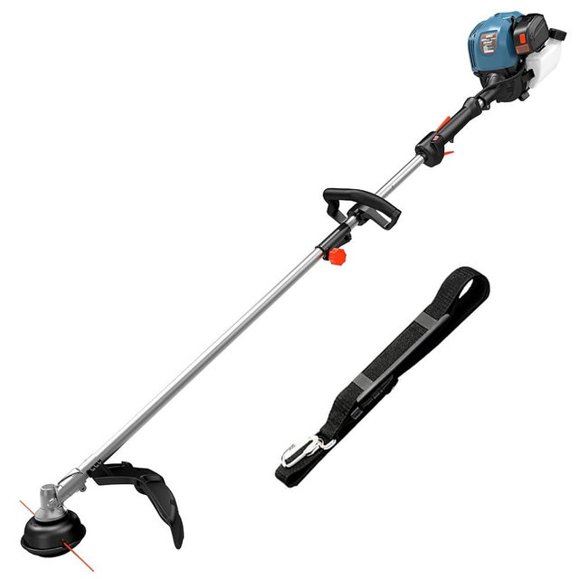 SENIX 17-inch 26.5 cc Gas Weed Wacker, Bump Feed, Straight Shaft, with Shoulder Strap, 4-Cycle Grass String Trimmer
