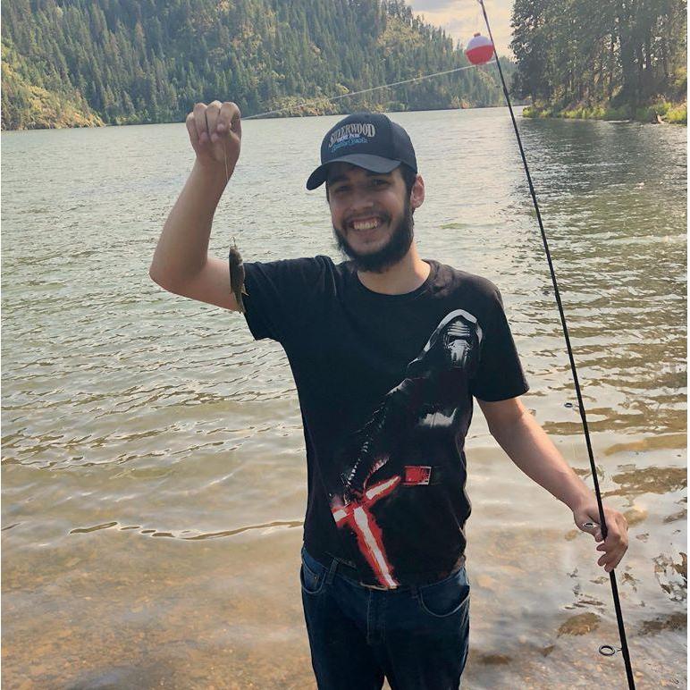 Austin's first fish!