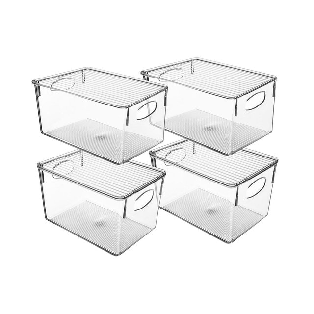 Sorbus Storage Bin with Lid, Set of 4