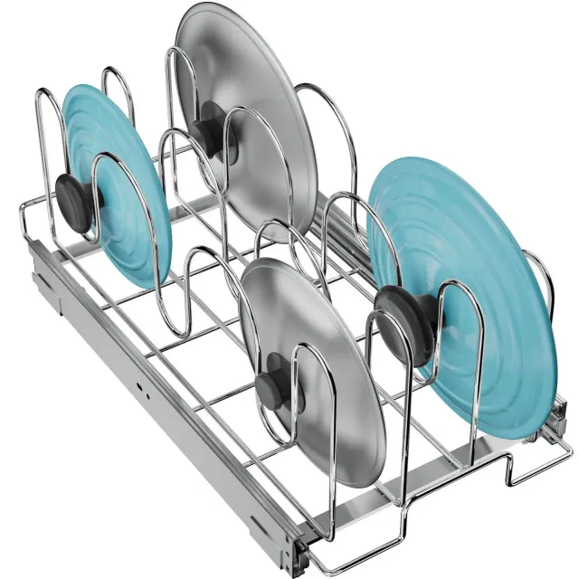 11in. W x 21in. D Slide Out Pan and Pot Lid Organizer for Cabinet Pull Out Pot Lid Rack Pantry Cutting Board Bakeware Cookware Holder