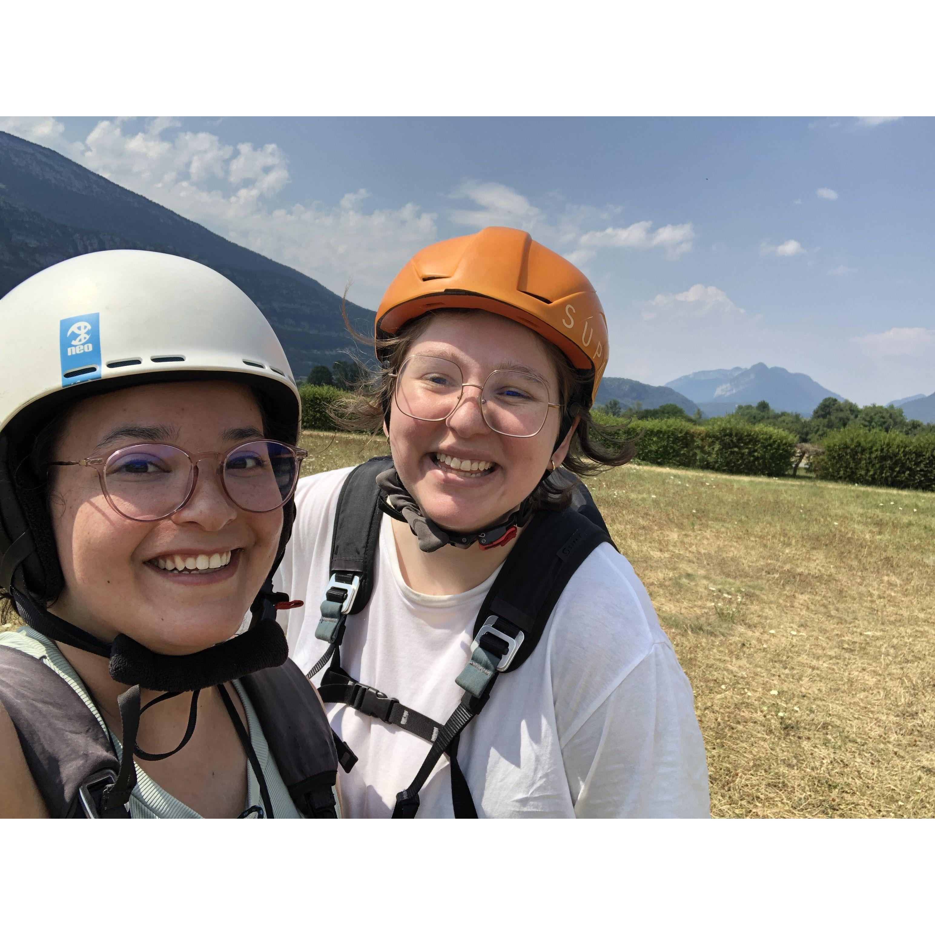 Right before we went paragliding!