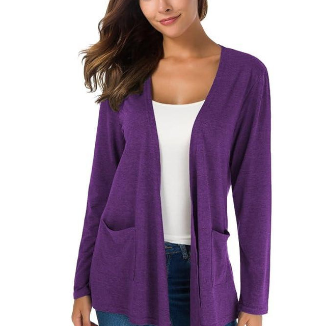 TownCat Cardigans for Women Loose Casual Long Sleeved Open Front Breathable Cardigans with Pockets
