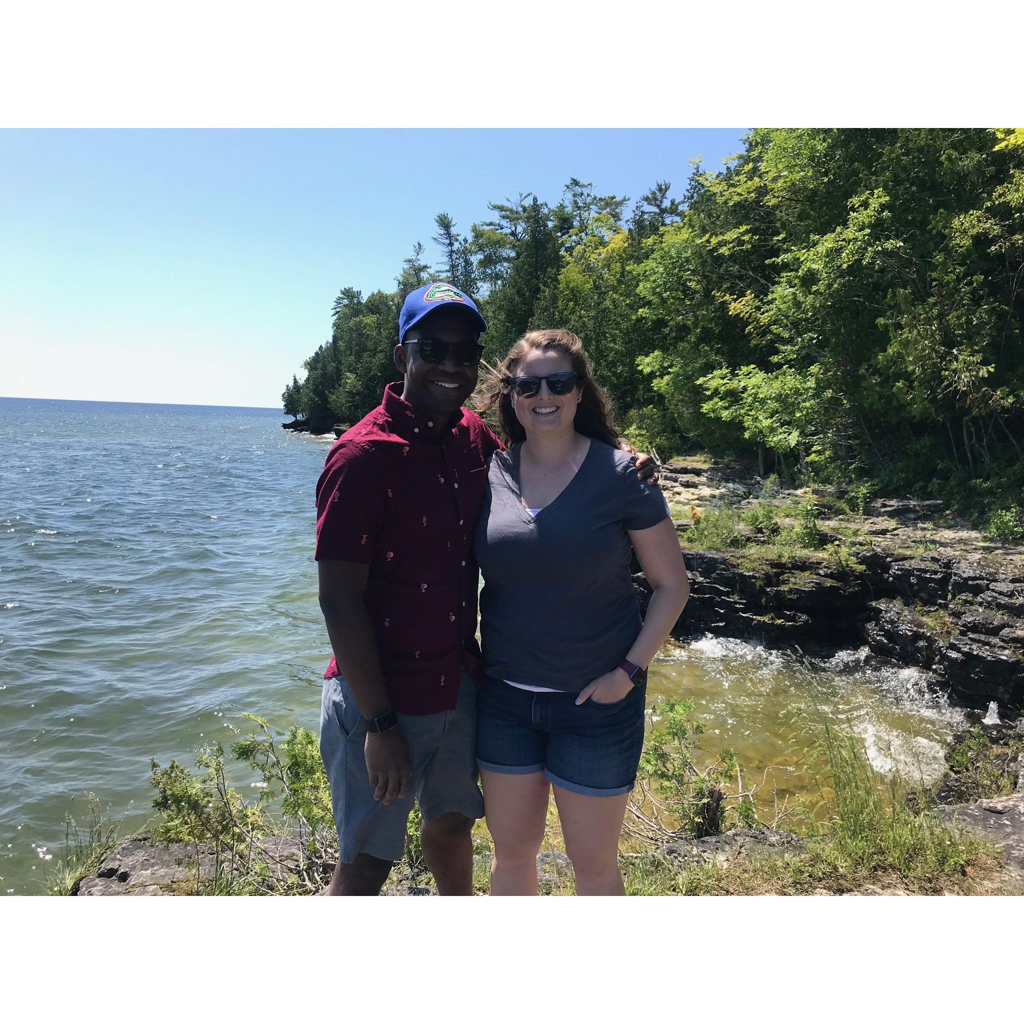 Nelson's first visit to Cave Point in Door County, Wisconsin.