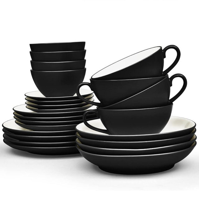 Noritake Colorwave Graphite 24-Piece Dinnerware Set, Service for 4