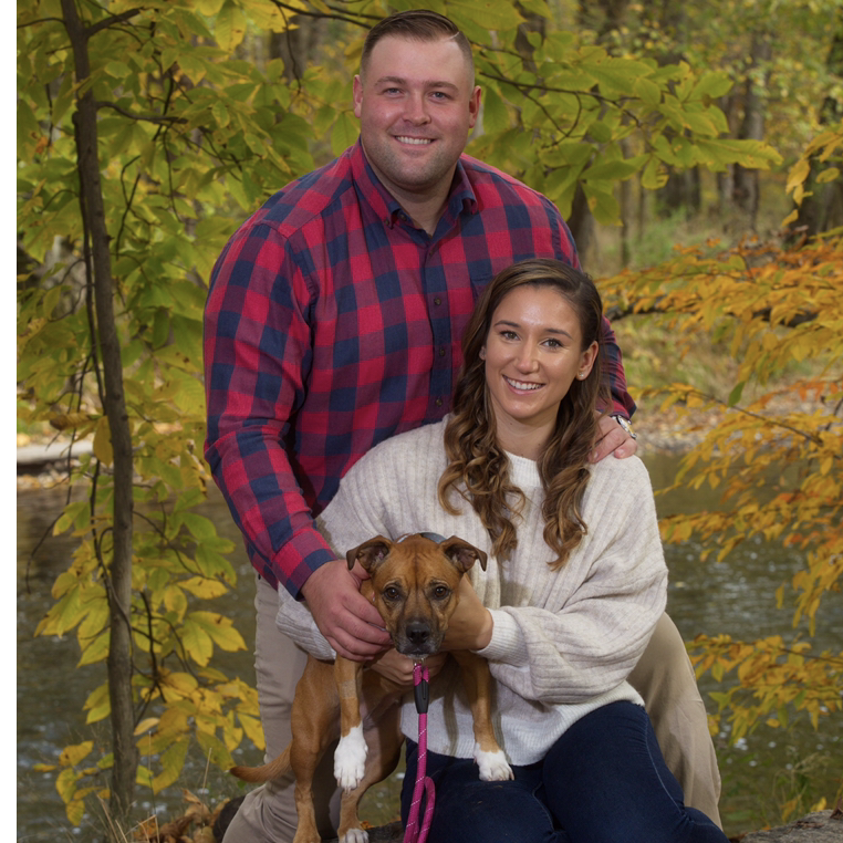 Truffles was very excited to take engagement pictures with us!