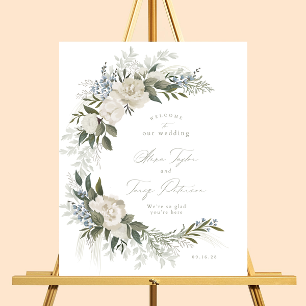 Juniper Portrait | White | Zola Wedding Signs
