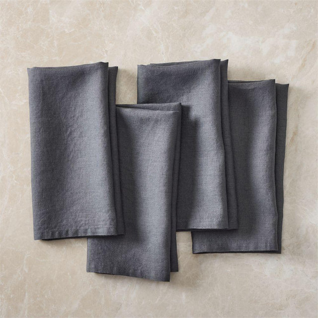 European Linen Napkins, Graphite, 20x20, Set of 4