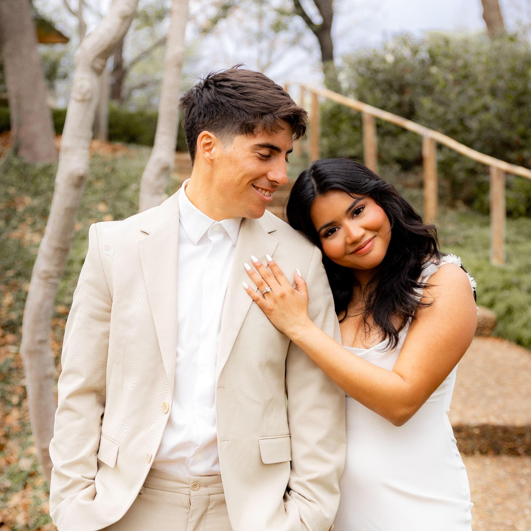 Now we come full circle to our engagement photos which were taken at the Fort Worth Botanical Gardens, one of the first places we realized we were falling for each other!