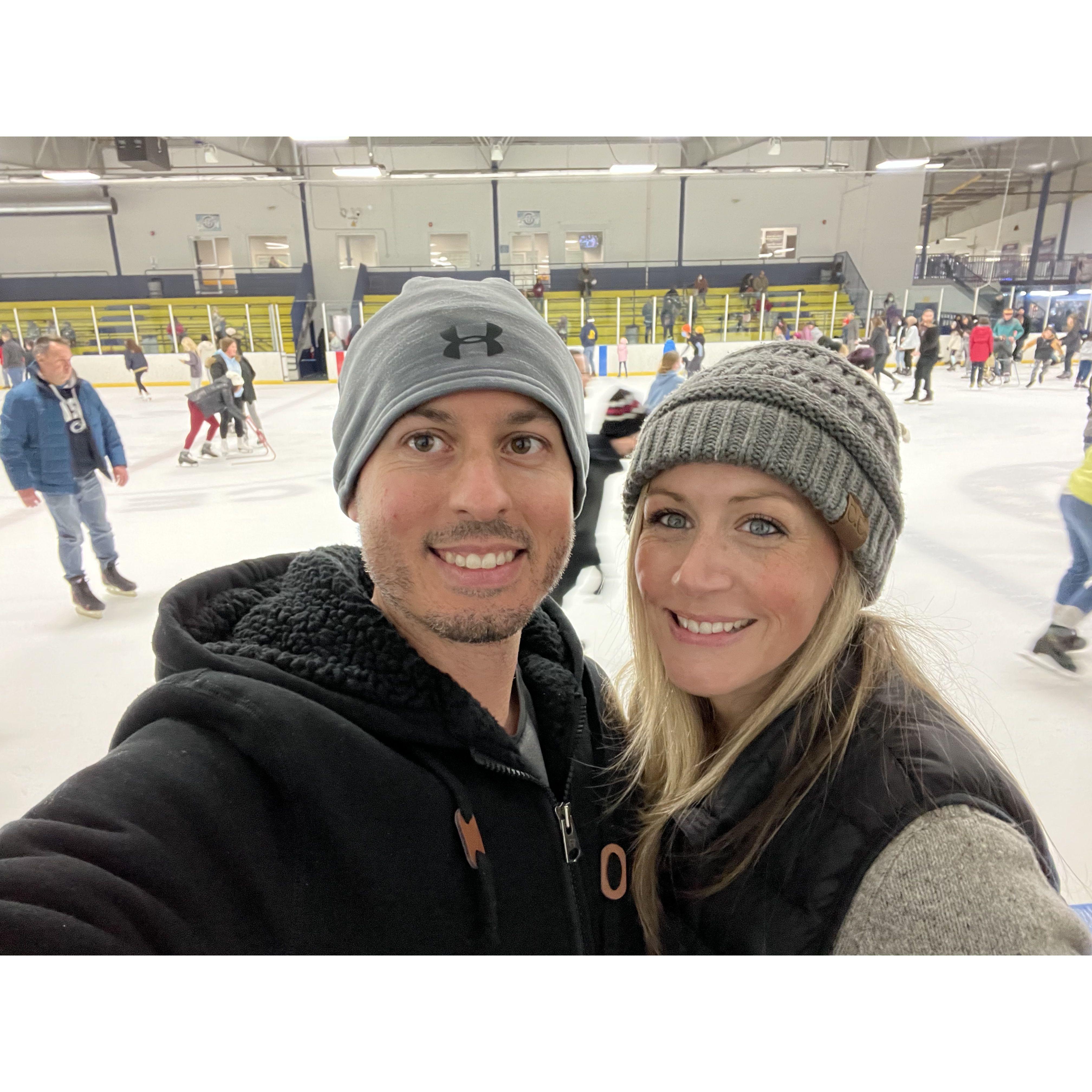 Our first trip to an ice rink together.