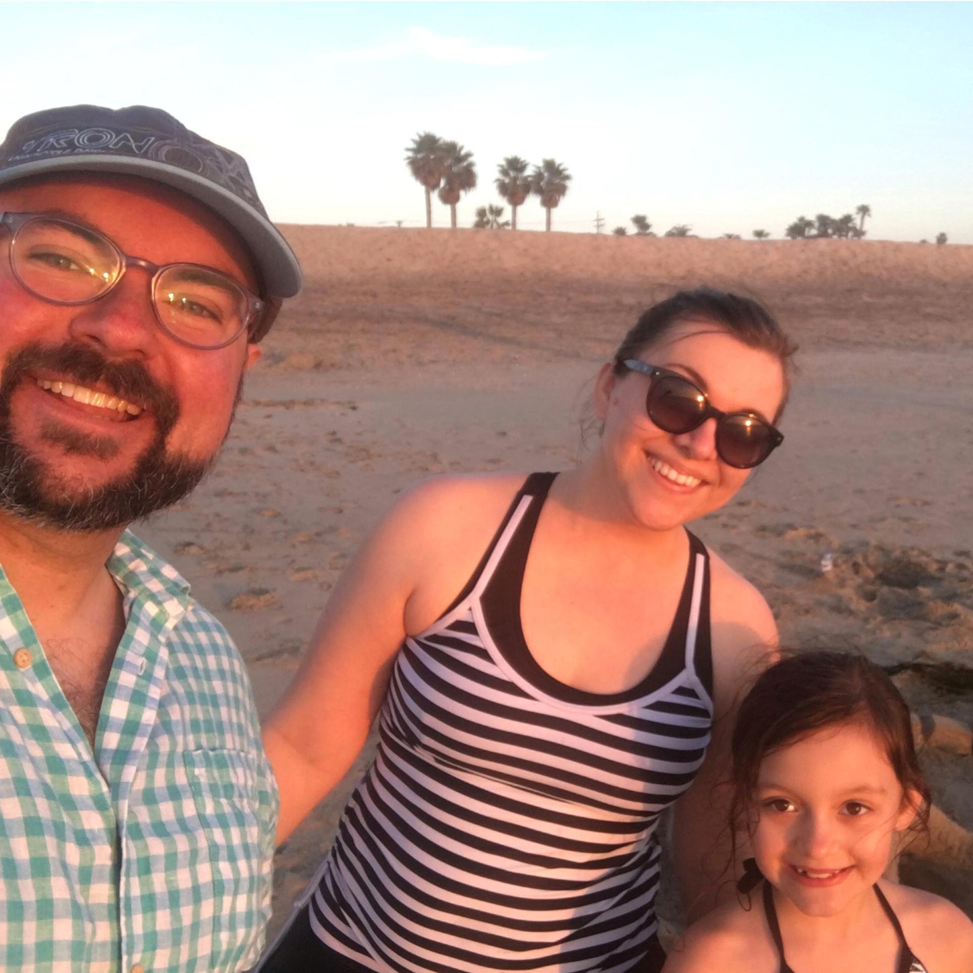 San Diego, celebrating the completion of a massive sand city (just out of frame I swear it was real and massive and majestic).
